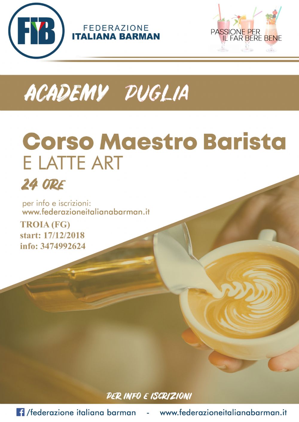 Corso mastro barista e latte art FOGGIA 17/12