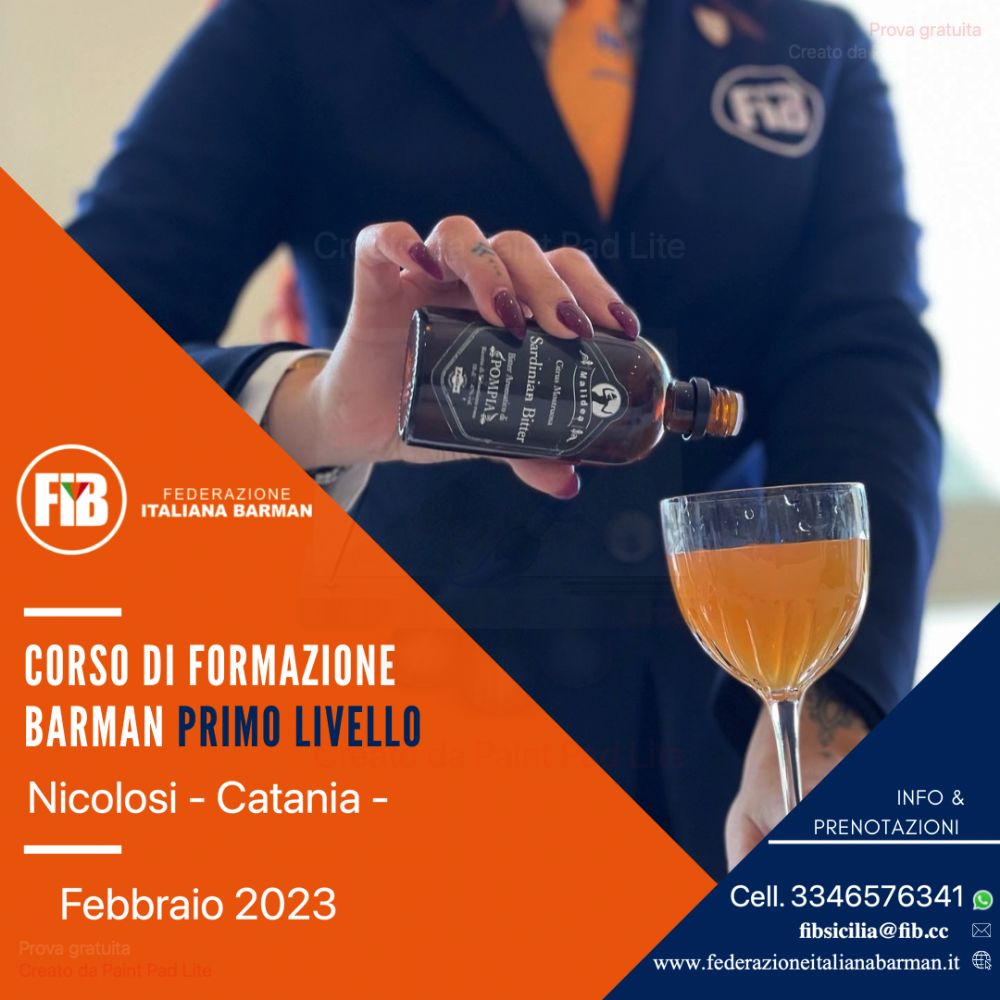 CORSO DI FORMAZIONE BARMAN PRIMO LIVELLO