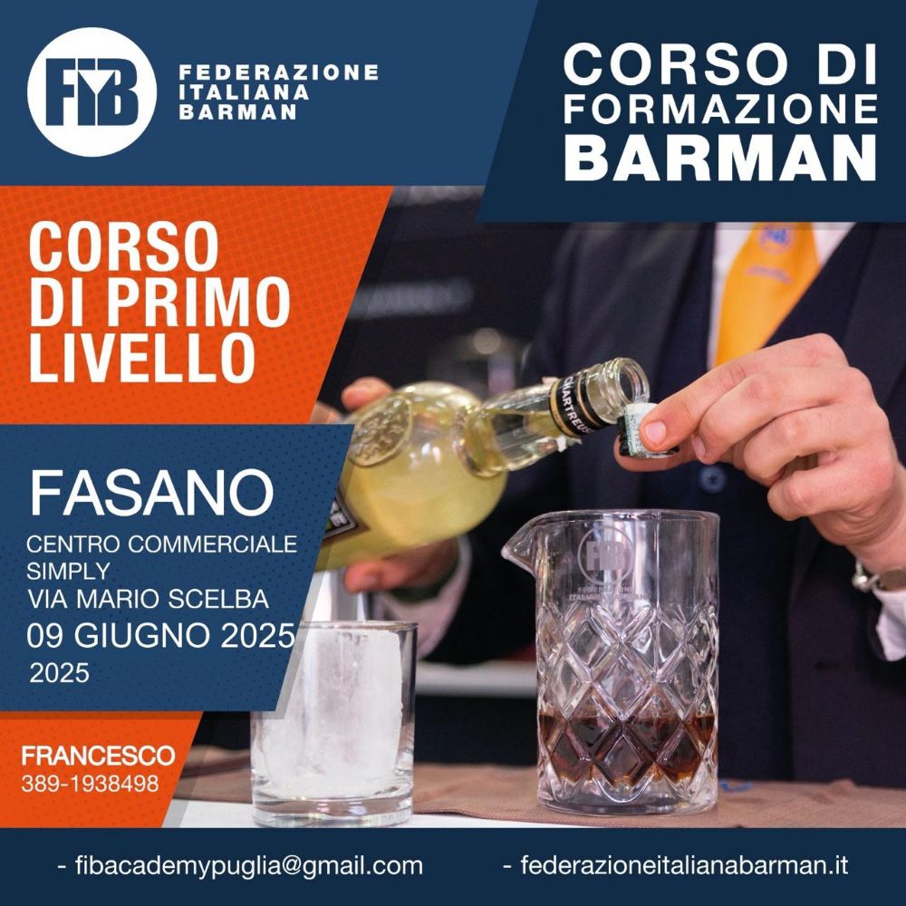 PUGLIA- Corso barman primo livello